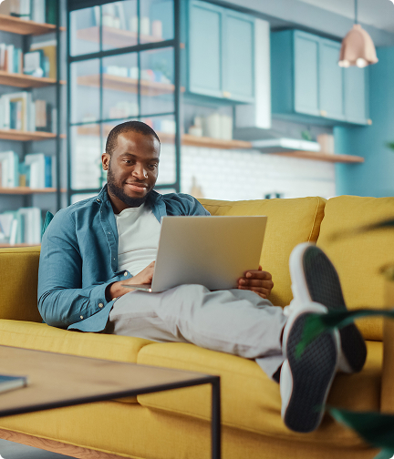man working on laptop